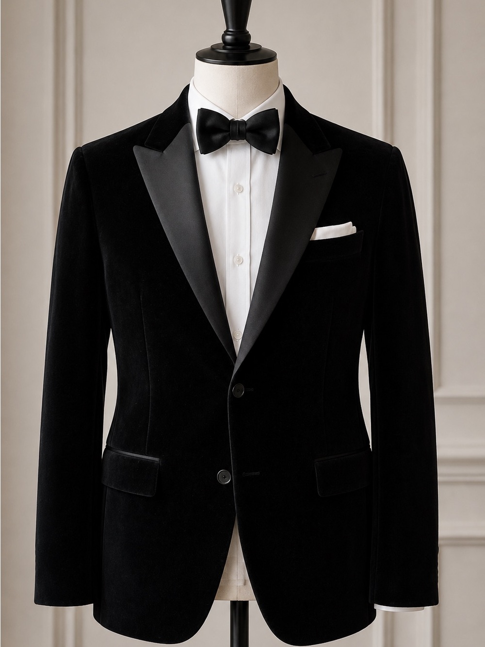 J. Crew Black Velvet Tuxedo Jacket with Satin Peak Lapel